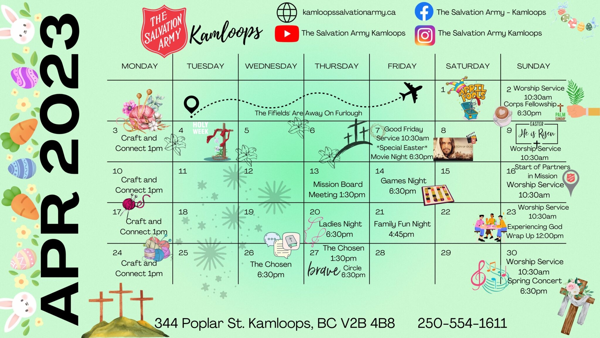 Salvation Army Kamloops April Events